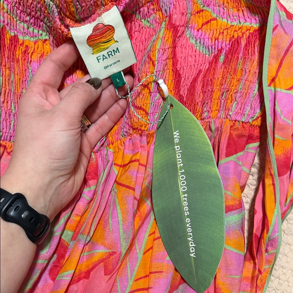 FARM Rio Vibrant Pink and Orange Wide Leg Pants - Picture 5 of 5